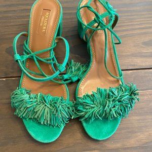 Aquazzura Suede Tassel Sandals